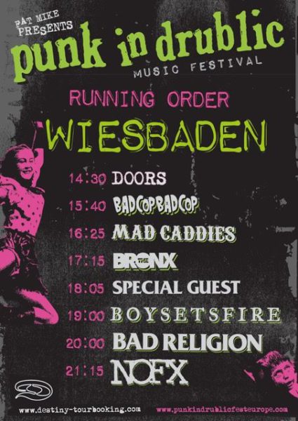 Punk in drublic Wiesbaden 2018 Running Order