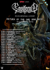 Ensiferum Return of the One Man Army Tour 2016 Flyer