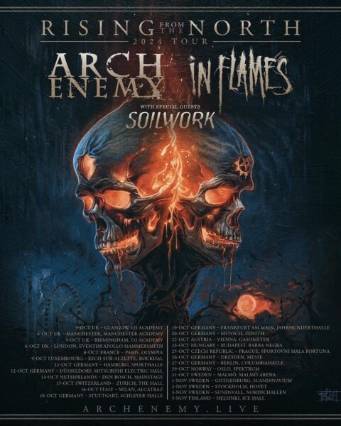 Arch Enemy In Flames Rising From The North Tour 2024 Flyer